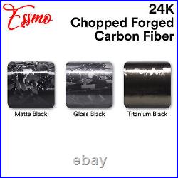 24K Chopped Forged Carbon Fiber Gloss Black Car Vinyl Wrap Sticker Decal Sheet