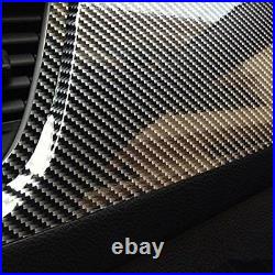 5D Premium HIGH GLOSS Black Carbon Fiber Vinyl Wrap Bubble Free Air Release