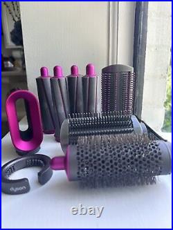 Dyson Airwrap Complete Multi Hair Styler Nickel/Fuchsia In Case With Accessories
