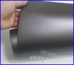Flexible Satin Grey Car Sticker Matte Chrome Metal Vinyl Wrap Film Air Free US