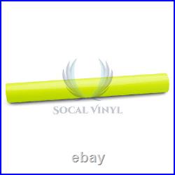 Fluorescent Gloss Neon Yellow Car Sticker Decal Vinyl Wrap Air Release Sheet DIY