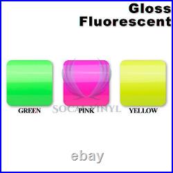 Fluorescent Gloss Neon Yellow Car Sticker Decal Vinyl Wrap Air Release Sheet DIY