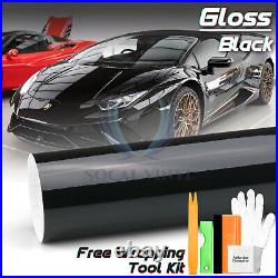 Gloss Black Glossy Car Vinyl Wrap Sticker Decal Sheet Air Release Bubble Free
