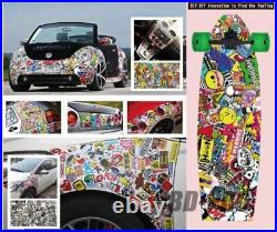 JDM illest Stickerbomb Graffiti Cartoon Vinyl Film Wrap Sticker Air Bubble Free