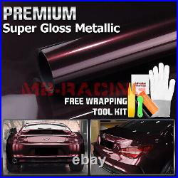 Premium Super Gloss Metallic Rose Black Vinyl Car Wrap Sticker Decal Sheet DIY