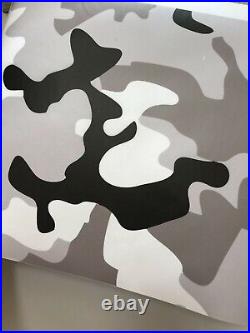 Snow Camo Camouflage Vinyl Film Wrap Decal Air Bubble Free Black White Gray
